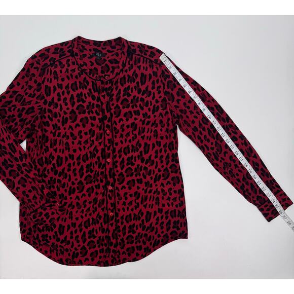 Rails “Lillian” Red Leopard Button Down Blouse Size L - Picture 10 of 13